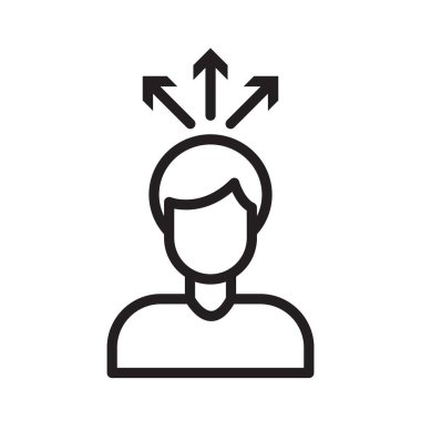 Siyah beyaz taslak koleksiyon işaretinde zihin farkındalığı simgesi Siyah çizgi sanat vektörü