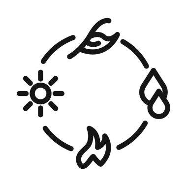 Siyah-beyaz özet koleksiyon işareti içerisindeki Doğal Kaynaklar simgesi Siyah çizgi sanat vektörü