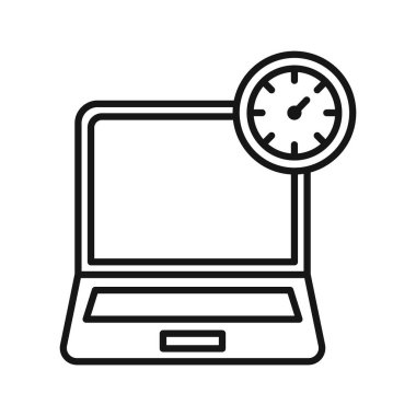 Ağ hız test simgesi Siyah çizgi sanat vektörü siyah ve beyaz ana hat koleksiyon işareti