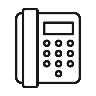Ofis telefonu simgesi Siyah çizgi resim vektörü siyah beyaz çizgi koleksiyon işareti