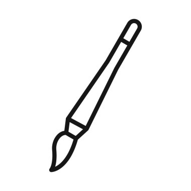 Siyah ve beyaz özet koleksiyon işareti ile fırça simgesi Siyah çizgi sanat vektörünü boya