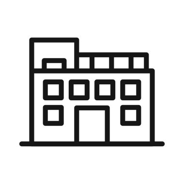 Çatı katı simgesi Siyah çizgi sanat vektörü siyah beyaz ana hat koleksiyon işareti