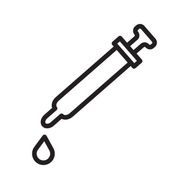 pipette simgesi Siyah çizgi sanat vektörü siyah ve beyaz ana hat koleksiyon işareti