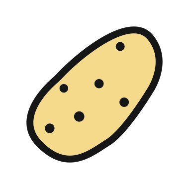 Patates simgesi Siyah çizgi sanat vektörü siyah beyaz ana hat koleksiyon işareti