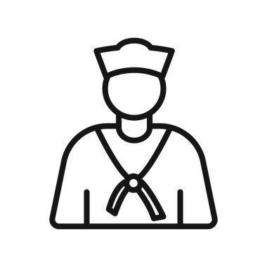 Sailor simgesi Siyah çizgi sanat vektörü siyah ve beyaz ana hat koleksiyon işareti