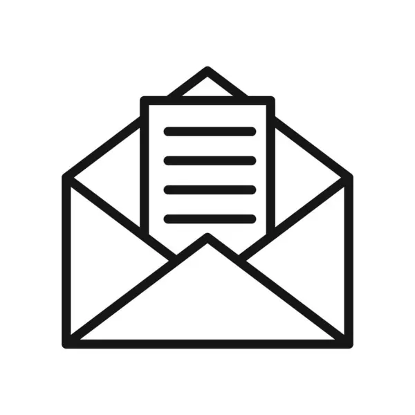 E- posta iletisi simgesi Siyah çizgi resim vektörü siyah ve beyaz ana hat koleksiyon işareti