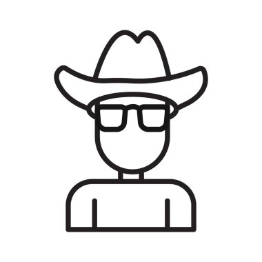 Gizli ajan simgesi Siyah çizgi sanat vektörü siyah beyaz ana hat koleksiyon işareti