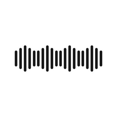 Ses Dalgası Simgesi Siyah çizgi sanat vektörü siyah ve beyaz ana hat koleksiyon işareti