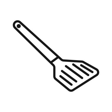 spatula simgesi Siyah çizgi sanat vektörü siyah ve beyaz ana hat koleksiyon işareti