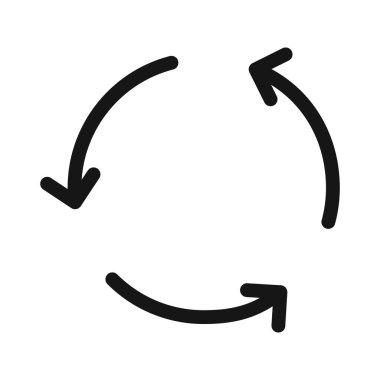 Siyah çizgi sanat vektörünü siyah beyaz taslak koleksiyon işaretinde eşzamanlama simgesi