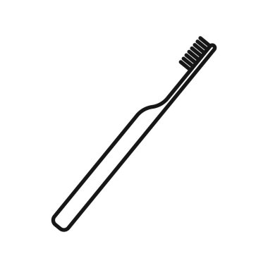 diş fırçası simgesi Siyah çizgi sanat vektörü siyah beyaz ana hat koleksiyon işareti