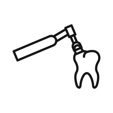 Diş Polonyalı simgesi Siyah çizgi sanat vektörü siyah beyaz ana hat koleksiyon işareti