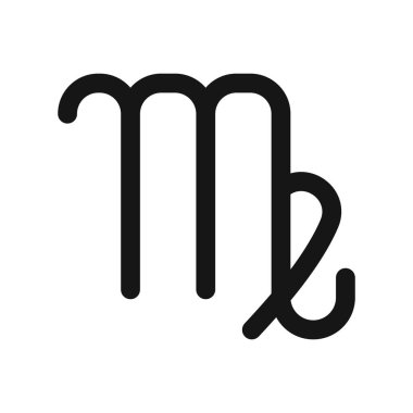 Başak burcu simgesi Siyah çizgi sanat vektörü siyah beyaz ana hat koleksiyon işareti