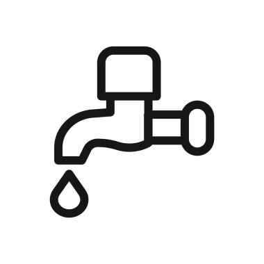 Su ikonu Siyah çizgi sanat vektörü siyah ve beyaz ana hat koleksiyon işareti