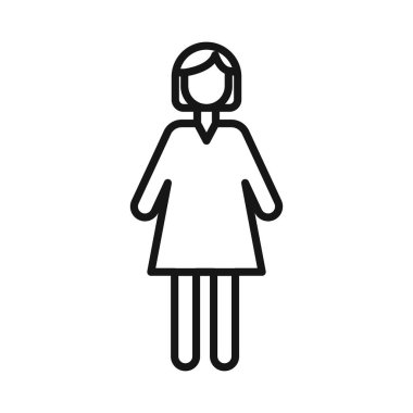 Kadın simgesi Siyah çizgi sanat vektörü siyah beyaz ana hat koleksiyon işareti
