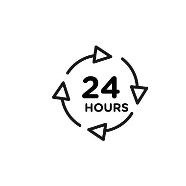 24 saat simge taslak koleksiyonu ya da siyah beyaz olarak ayarlanır