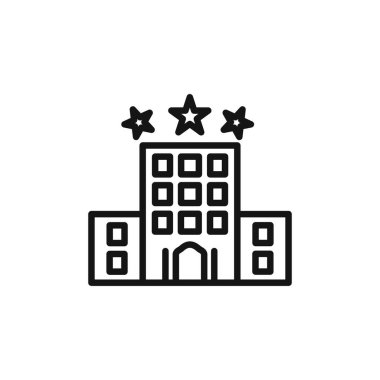 3 yıldızlı otel simgesi taslak koleksiyonu ya da siyah beyaz olarak ayarlandı