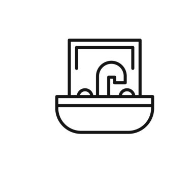 Banyo lavabosu simgesi taslak koleksiyonu ya da siyah beyaz olarak ayarlandı