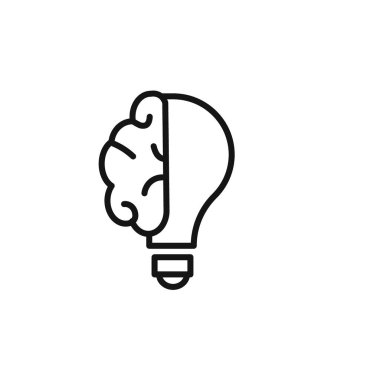 Beyin fikri simgesi taslak koleksiyonu ya da siyah beyaz olarak ayarlandı