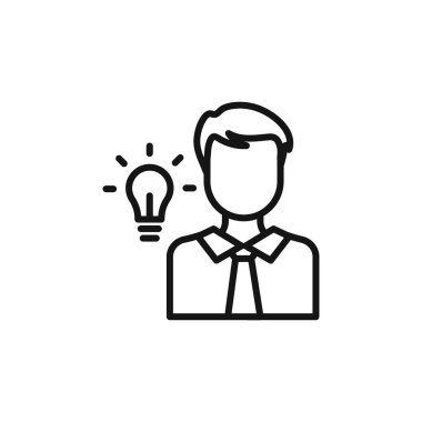 İş fikri simgesi taslak koleksiyonu ya da siyah beyaz olarak ayarlandı