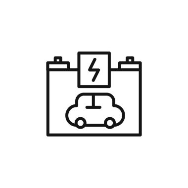 Araba pil simgesi taslak koleksiyonu ya da siyah beyaz olarak ayarlandı