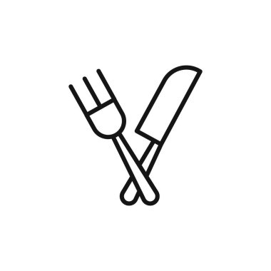 Çatal bıçak ikonu taslak koleksiyonu ya da siyah beyaz olarak ayarlanmış
