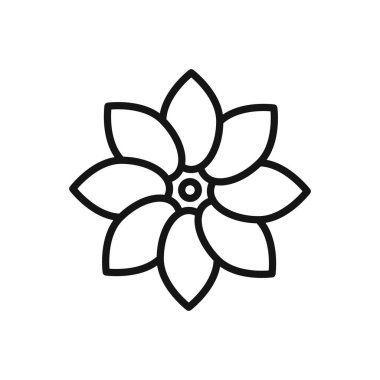 Çiçek simgesi özet koleksiyonu ya da siyah beyaz olarak ayarlanmış