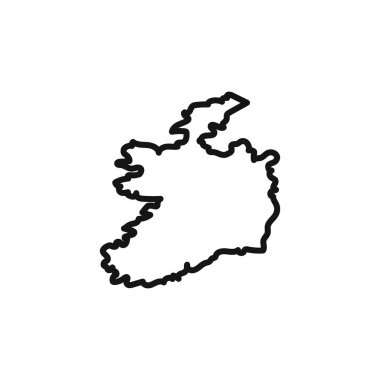 İrlanda harita simgesi koleksiyonu ya da siyah beyaz olarak ayarlandı