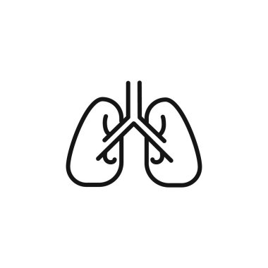 Akciğerler simge taslak koleksiyonu ya da siyah beyaz olarak ayarlanır