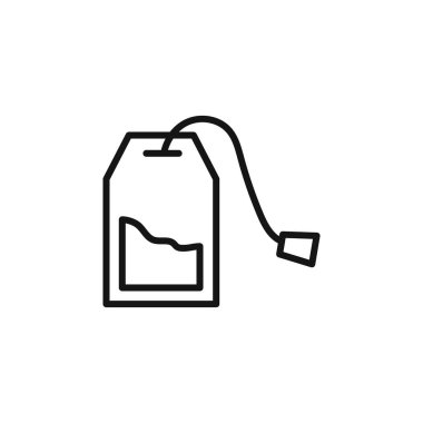 Çay poşeti simgesi özet koleksiyonu ya da siyah beyaz olarak ayarlansın