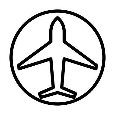 Uçak düzlemi simgesi doğrusal logo işareti web için siyah-beyaz koleksiyonu