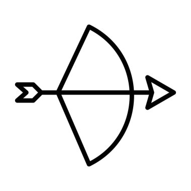 okçuluk simgesi doğrusal logo işareti web için siyah ve beyaz olarak belirlendi