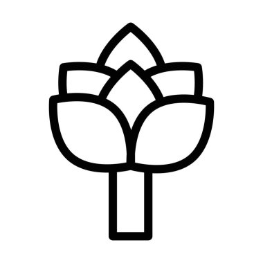 enginar simgesi doğrusal logo işareti web için siyah beyaz olarak ayarlandı