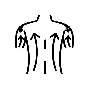 Sırt masajı simgesi doğrusal logo işareti web için siyah-beyaz koleksiyonu