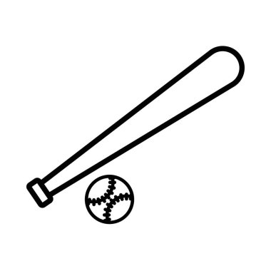 beysbol spor simgesi doğrusal logo işareti web için siyah ve beyaz koleksiyonu