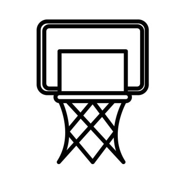 Basketbol potası simgesi (2) lineer logo işareti koleksiyonu web için siyah ve beyaz olarak ayarlandı