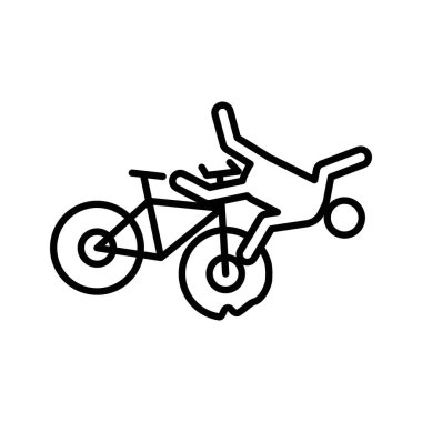 becycle kaza simgesi doğrusal logo işareti web için siyah-beyaz koleksiyonu