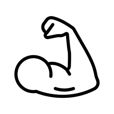 Biceps simge doğrusal logo işareti web için siyah beyaz olarak belirlendi