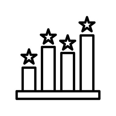 Müşteri ürün derecelendirme simgesi doğrusal logo işareti web için siyah-beyaz koleksiyonu olarak belirlendi