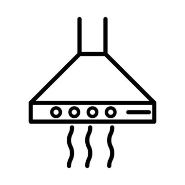 Çıkarıcı Hood simgesi doğrusal logo işareti web için siyah beyaz olarak ayarlandı