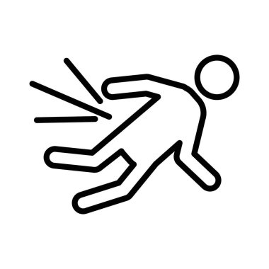 Sonbahar kazası simgesi doğrusal logo işareti web için siyah beyaz olarak belirlendi