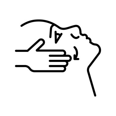 yüz masajı simgesi doğrusal logo işareti web için siyah-beyaz koleksiyonu