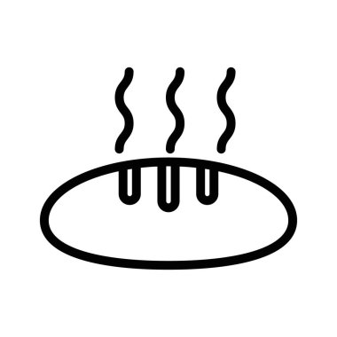 Taze ekmek simgesi doğrusal logo işareti web için siyah-beyaz koleksiyonu