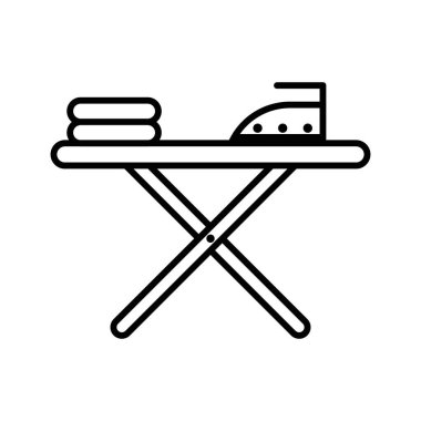 Tablo simgesi lineer logo işaretleri web için siyah ve beyaz koleksiyonu