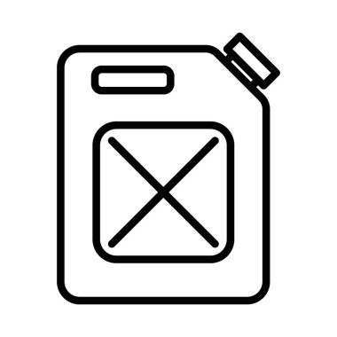 Jerrycan yağ simgesi lineer logo işareti web için siyah ve beyaz koleksiyonu
