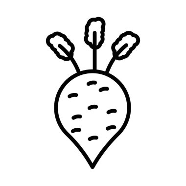 kohlrabi simgesi doğrusal logo işareti web için siyah-beyaz koleksiyonu