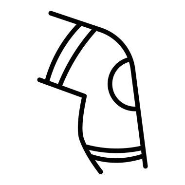 Diz Ortopedik Brace simge doğrusal logo işaretleri web için siyah beyaz olarak belirlendi