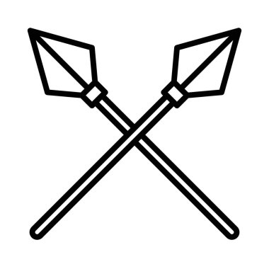 Mızrak simgesi doğrusal logo işareti web için siyah ve beyaz olarak koleksiyon