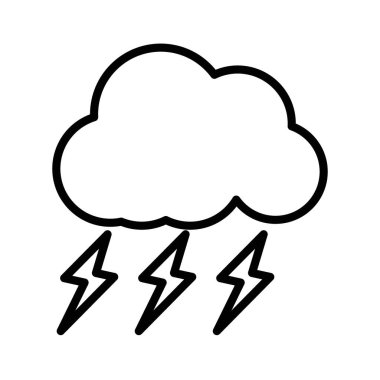 Şimşek simgesi doğrusal logo işareti web için siyah beyaz olarak belirlendi