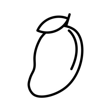 Mango simgesi doğrusal logo işareti web için siyah beyaz olarak belirlendi